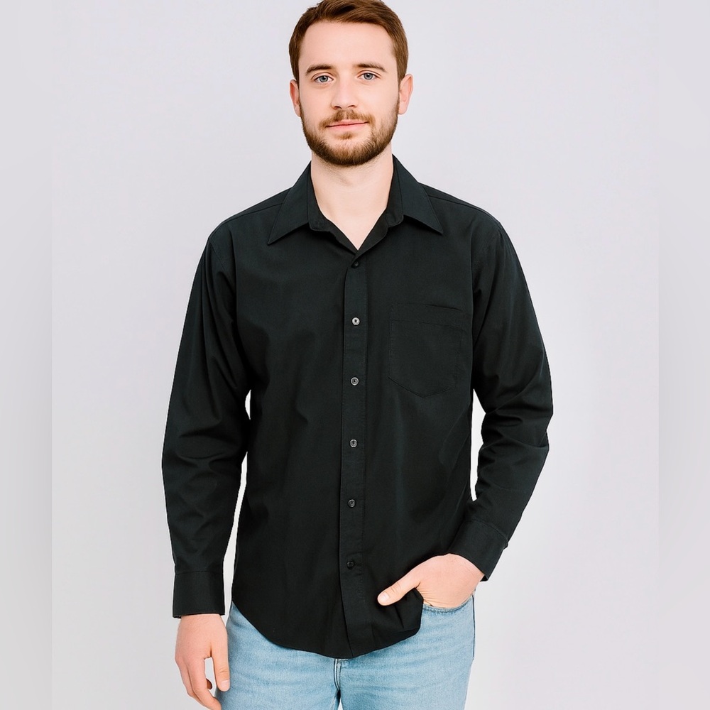 Xtend Men’s Black Long Sleeve Button-Up Dress Shirt Size M 40/16